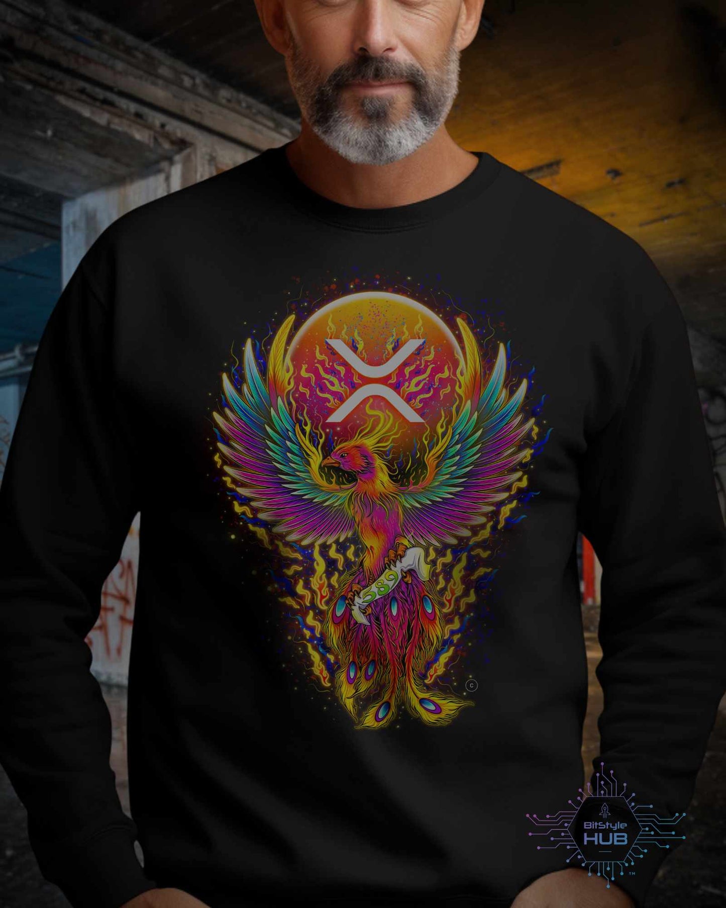 XRP 'Phoenix Rising' Sweatshirt - Unisex Crypto Apparel